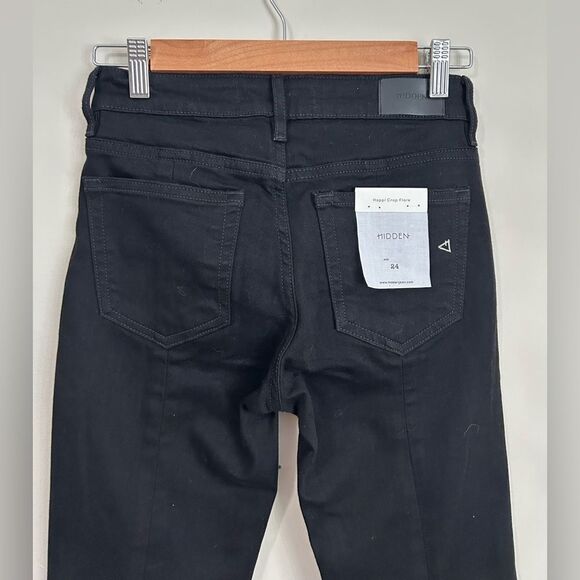 NWT Hidden Happi Crop Flare Jeans in Black - Picture 8 of 14